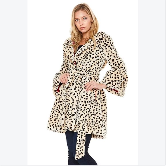 VAVA Women's Leopard Print Hooded Faux Fur Coat - Picture 3 of 6